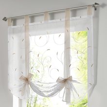 DIDIHOU Roman Shade European Embroidery Style Tie Up Window Curtain Kitchen Curtain Voile Sheer Tab Top Window Curtains 35 2024 - buy cheap