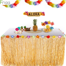 Frigg Tropical Hawaiian Luau Table Skirt Flower Beach Party Decoration Banquet Table Skirts Wedding Tutu Table Skirt Home Decor 2024 - buy cheap