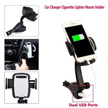 Car Phone Holder Dual USB Car Car Charger Cigarette Lighter Car Phone Holder Navigation Bracket Mobile Phone Holder 2024 - buy cheap