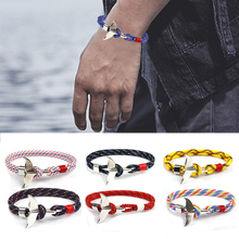 Sale Whale Tail Anchor Bracelets Men Women Charm Nautical Survival Rope Chain Bracelet Male Wrap Metal Hooks 2024 - buy cheap