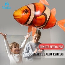 RC Airplane Flying Shark Toy Clown Fish Radio Air Swimmer Balloons Inflatable Helium Plane RC Robot Uav Gift For Kids 2024 - buy cheap