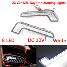 Dongzhen 2X светодиодный внешний автомобильный светильник, ксеноновая лампа для вождения, противотуманный светильник, Универсальный DRL, дневные ходовые огни, источник, автомобильный стиль 2024 - купить недорого
