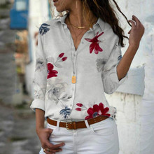 Plus Size Women Long Sleeve Floral Blouse Casual V-neck Summer Tops Women Chiffon Shirt 2024 - buy cheap
