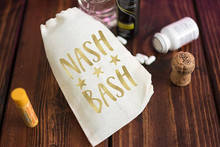 custom gold Nash Bash wedding Bachelorette Hangover recovery Survival kit favor Muslin bags bridesmaid party goodie pouches 2024 - buy cheap