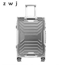 20,24,28 inch Aluminium Frame Rolling Luggage Hardside trolley travel bag universal wheel business suitcase trunk 2024 - buy cheap