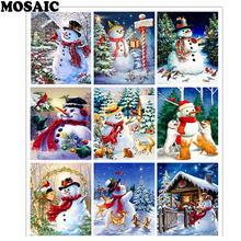 Pintura de diamantes 5D Diy, punto de cruz de muñeco de nieve de Navidad, mosaico de diamantes de imitación, venta de bordado de diamantes 2024 - compra barato