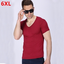 Summer Modal cotton plus size thin section V-neck big size short-sleeved T-shirt large size loose T-shirt men 6XL 5XL 4XL 2024 - buy cheap