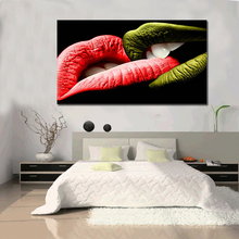 Modern Canvas Paintings Printed Art Red Green Lips Wall Art Print Canvas Art Single Living Room Bedroom Home Decoration 2024 - buy cheap