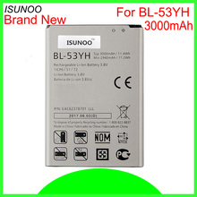 ISUNOO 10 шт./лот 3000 мАч BL-53YH Аккумулятор для LG G3 D830 D850 D851 D855 D857 D858 D859 F400 F460 F470 VS985 2024 - купить недорого