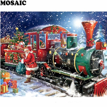 5D DIY Diamond Mosaic pictures Embroidery train Diamond Painting Full square Rhinestone cross stitch mazayka,Christmas gift 2024 - buy cheap