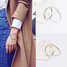 Women Fashion Elegant Simple Design Big Hoop Bangle Cuff Bangle Jewelry Gift 2024 - buy cheap