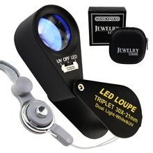 30x Magnification Jewelry Gem Loupe with UV & 6 LED Light, 21mm Optical Glass Achromatic Aplanatic Triplet Magnifiers Lens 2024 - buy cheap