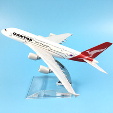 Австралийский авиалайнер 16 см A380 QANTAS модель самолета из металлического сплава модель самолета игрушки для детей подарки на день рождения 2024 - купить недорого