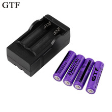 GTF 4pcs 14500 3.7V 2300mAh Rechargeable Li-ion Batteries For Flashlight + EU US Battery Charger New Color Purple Drop Shipping 2024 - buy cheap