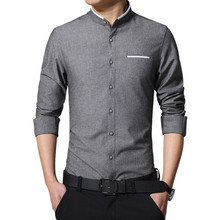 Nueva moda Casual Camisa de manga larga para hombre otoño Slim Business Top ropa para hombre M-5XL 2024 - compra barato