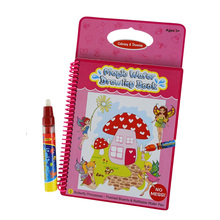 Книга для рисования Волшебная детская доска для рисования водой с 1 волшебной ручкой Интимная раскраска доска для рисования для девочек 2024 - купить недорого