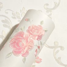 Papel tapiz Floral elegante europeo para empapelar en rollo, autoadhesivo, no tejido, Pastoral, rosa, QZ050 2024 - compra barato