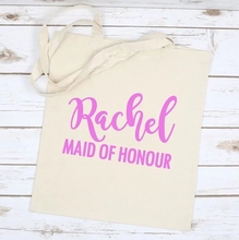 Personalize pink Wedding name roles Bride Bridesmaid flower girl canvas Tote Bags bridal shower company gift bags Party favors 2024 - buy cheap