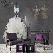 Fondo Vintage blanco Cisne boda tienda de ropa herramientas pared personalizada papel tapiz mural grande pared de fotos 3D venta al por mayor de fábrica 2024 - compra barato