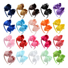 1Pcs 4.5Inch High Quality Solid Grosgrain Ribbon Hairbands Princess Headbands Kids Hair Hoop Boutique Girls Hair Accessories 676 2024 - buy cheap