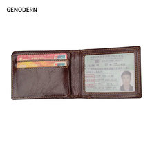 GENODERN Cowhide Driver License ID Holder Fashion Driver License Document Card Holder Slim Credit Card Wallet 2024 - buy cheap