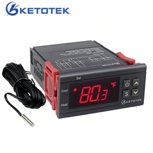 Controlador Digital de temperatura KT1000, dos relé de salida, termostato, incubadora, 110V, 220V, 10A, pantalla de calor Celsius Fahrenheit 2024 - compra barato