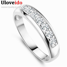Uloveido Engagement Ring Zirconia Silver Rose Gold Color Women Rings Jewelry Aneis Feminino Bague Wholesale Jewelry Lots J294 2024 - buy cheap