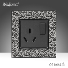 Hot Vendas de Luxo Wallpad Cinza Couro Frame16A Austrália Nova Zelândia Ar Condicionado Ligado Soquete, frete Grátis 2024 - compre barato