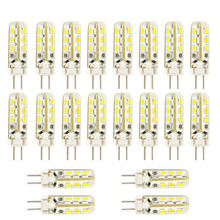 Lâmpada led tipo milho para cristal, 20 lâmpadas, g4, 12v, 2w, 24leds, smd 3014, branco quente ou frio 2024 - compre barato