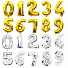 10psc/16 Inch Foil Gold Silver Number Balloon Birthday Party Wedding Decoration Balloons Children Toys 2024 - buy cheap