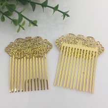 5 PCS 57*28mm Metal Copper Flower Hair Combs Base Gold Hair Combs Setting For Jewelry Making 2024 - buy cheap