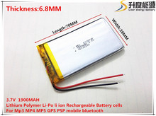 3.7V 1900mAh 683870 Lithium Polymer Li-Po li ion Rechargeable Battery cells For Mp3 MP4 MP5 GPS 2024 - buy cheap