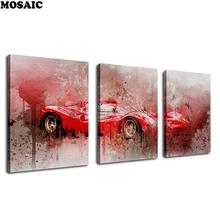 3 piece DIY 5D Diamond Embroidery Diamond Mosaic red Sport Car Square Diamond Painting Cross Stitch Kits Home Decoration 2024 - buy cheap