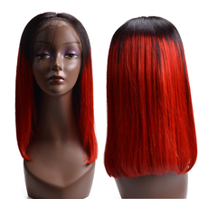 Lace Front Human Hair Wigs 1B/Red Short Bob Straight Lace Wigs Brazilian Remy Human Hair Pre plucked Hairline 2024 - buy cheap