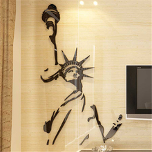 Estatua de la libertad de Nueva York 3D, pegatinas de pared acrílicas de cristal tridimensional para sala de estar, dormitorio, pegatina de pared artesanal, decoración del hogar 2024 - compra barato