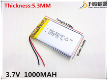 3.7V,1000mAH,[533457] PLIB; polymer lithium ion / Li-ion battery for GPS,mp3,mp4,mp5,dvd,,model toy 2024 - buy cheap