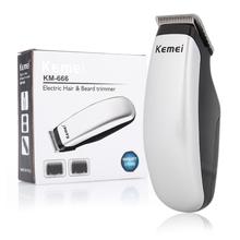 Kemei-máquina de cortar cabelo, portátil, masculina, com 3 pentes, aparador de barba 2024 - compre barato