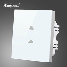 Paredes inteligentes Wallpad 110-250V 86*86mm 2 Gang 2 Way lujo vidrio blanco impermeable Control táctil interruptor de luz LED, envío gratis 2024 - compra barato