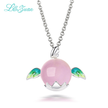 L & zuan подвеска с розовым ангелом из стерлингового серебра 925 пробы, ожерелье для женщин, ювелирные изделия из розового кварца, яйцо ожерелья крылья 2704 2024 - купить недорого