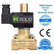 Válvula solenoide sólida de 1/2 polegadas, válvula elétrica de latão 12v dc, para água, ar, óleo, certificação ce