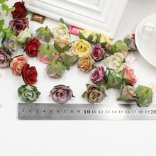 20pcs Rose Tea Artificial silk Flower Heads small Multicolor Scrapbooking Flower For Home Wedding Party & Wedding Car Decoration 2024 - buy cheap