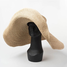 Elegant Natural 25cm Extra Large Raffia Hat Wide Brim Kentucky Derby Hat Women Floppy Summer Beach Hat Big Straw Sun Hat chapeau 2024 - buy cheap