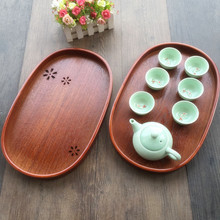 Japanese wood sakura hollow cup tea tray European cherry blossom fruit dish oval plate household wooden bread pallet tableware 2024 - buy cheap