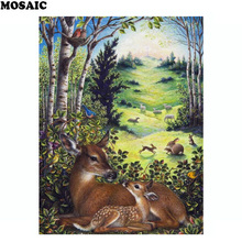 Diy 5d diamond painting cross stitch of diamond embroidery animal deer landscape diamond mosaic decoration gifts 2024 - buy cheap