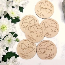 customized rustic Wedding Announcement wooden Save the Date Magnets engagement party favors gifts invitation cards with envelops 2024 - buy cheap