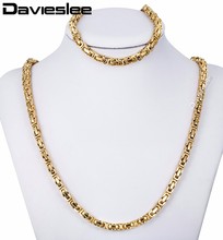 5MM Stainless Steel Byzantine Box Necklace Bracelet Chain JEWELRY SET  Mens Chain Necklace Wholesale KS48 2024 - buy cheap