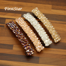 FirstStar-pasador de pelo con diamantes de imitación para mujer y niña, Clip para el cabello de 4 filas, color rosa y Cristal púrpura, joyería para el cabello 2024 - compra barato