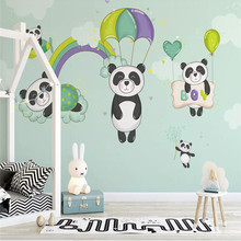 Cartoon Panda Children's House Background Wall Customized High-grade Mural Factory Wholesale Wallpaper Mural Photo Wall 2024 - buy cheap