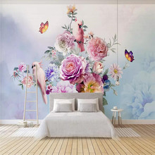Modern minimalist court white peony decorative painting wall custom high-end mural factory wholesale wallpaper mural photo wall 2024 - buy cheap