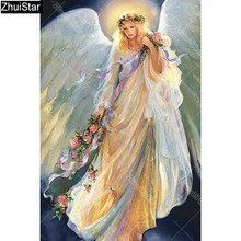 Full Square 5D DIY Diamond Painting "angel" Embroidery Cross Stitch Mosaic Home Decor Gift   Y2 2024 - buy cheap
